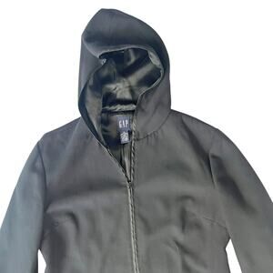 Vintage GAP Black Hooded Satin Lined Tailored Jacket Blazer M